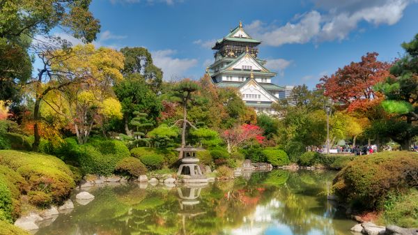 Nhật Bản,ngôi đền,Trey Ratcliff,nhiếp ảnh,Osaka,vườn