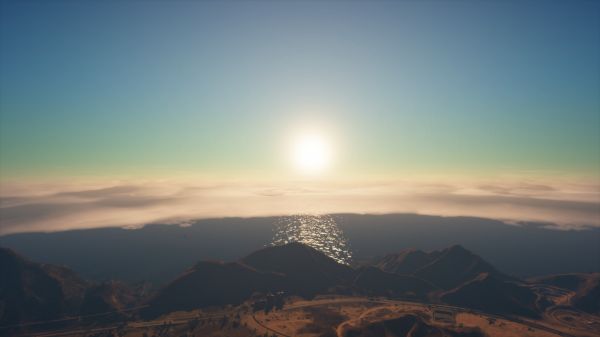 heuvels,Grand Theft Auto V,zonsopkomst,water,CGI,Computerspellen