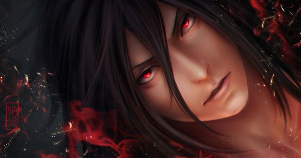 Anime,vermelho,Sharingan,Uchiha Madara,Magia,demônio