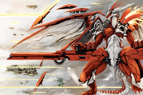 1680x1120 px,dragon,Kyouya,mecha,original,weapon