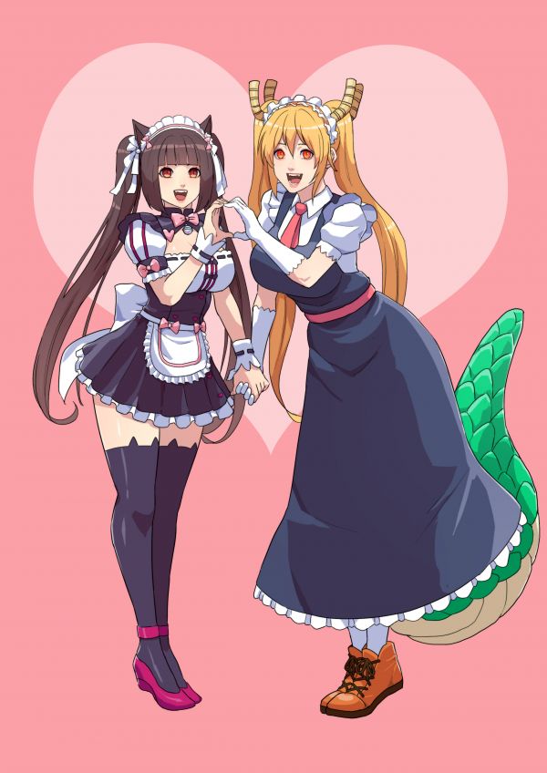 Büyük göğüsler, Bölünme, Kobayashi san Chi no Maid Dragon, Boynuzlar, Neko Para, karşıdan karşıya geçmek