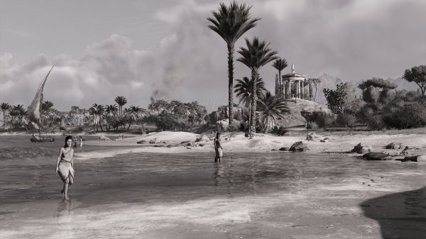 Assassin 's Creed,Assassin's creed Origins,Video Game Landscape,svartvit