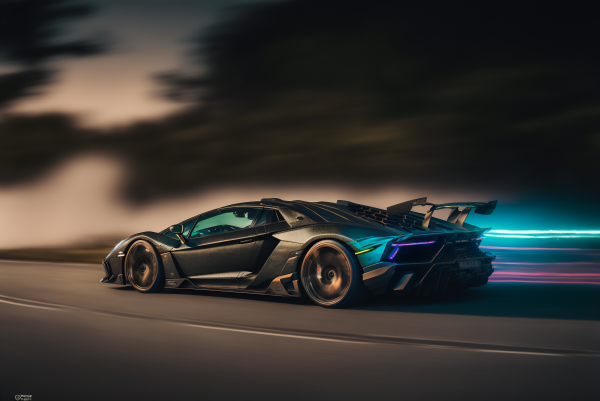 ai art,car,sports car,cyberpunk,futuristic,road