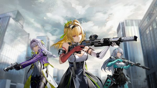 Anime,Filles anime,permanent,pistolet,ciel,des nuages