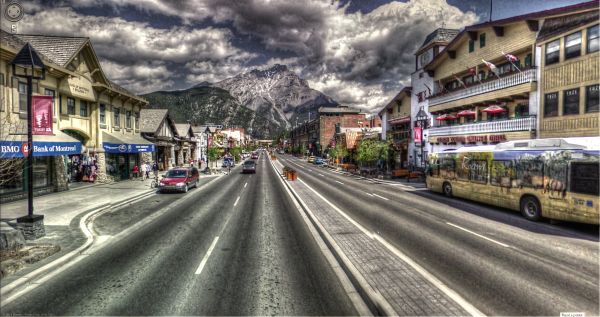 通り,風景,シティ,都市景観,車,空