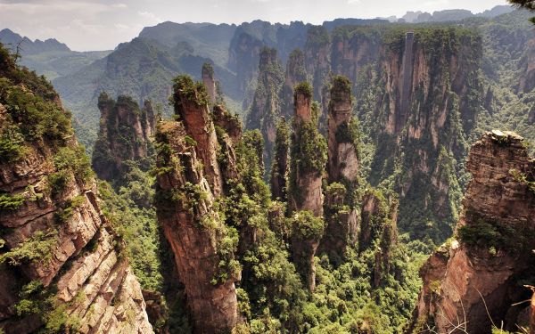 paisaje, rock, naturaleza, parque, acantilado, bosque