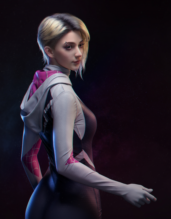 mulheres,3D,Gwen Stacy,Spider Gwen,Spider Man Into the Spider Verse,Marvel Comics