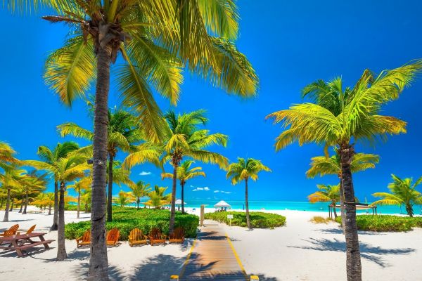 beach, blue, Caribbean, landscape, 1800x1202 px, chair