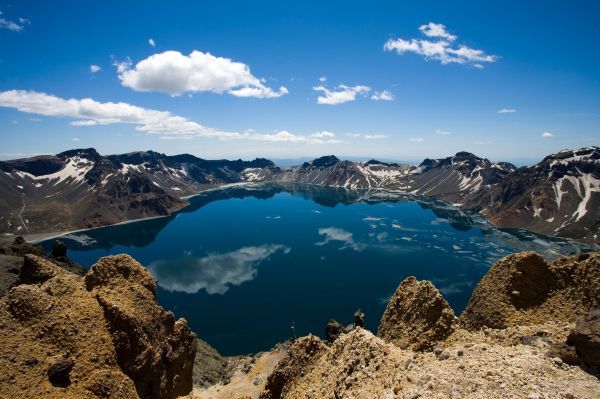 paisaje,cielo,China,lago