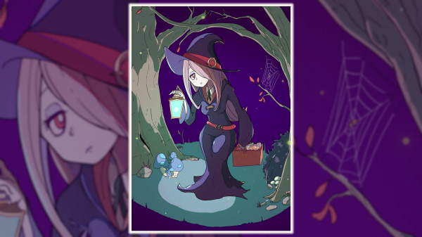 リトルウィッチアカデミア,Sucy Manbavaran,ピンクの髪,魔女の帽子,魔女,紫色の髪