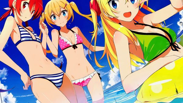 illustrasjon,anime,tegnefilm,Joukamachi ingen Løvetann,Sakurada Hikari,bikini