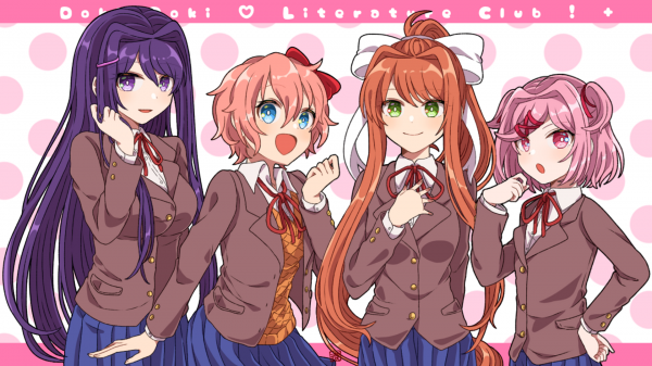 애니메이션 소녀들,애니메이션,Doki Doki Literature Club,Monika Doki Doki Literature Club,Natsuki Doki Doki Literature Club,Sayori Doki Doki Literature Club