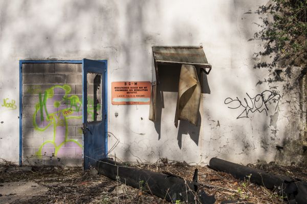 rue, hiver, Allemagne, abandonné, mur, route