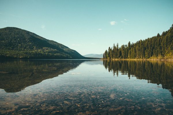 landskab, hav, sø, vand, natur, afspejling