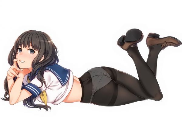 illustration,anime,anime girls,ass,pantyhose,stockings