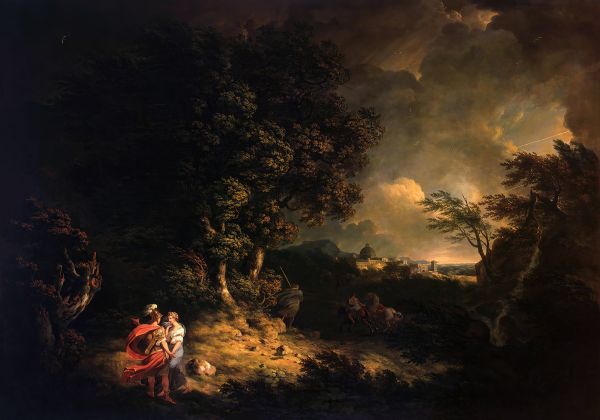 Landscape with Dido and Aeneas,Aeneas,græsk mytologi,Roman mythology,maleri,klassisk kunst