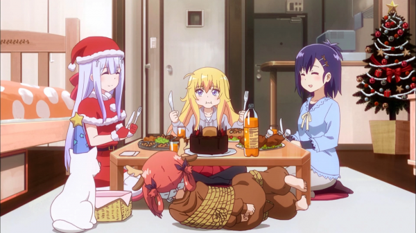 anime dievčatá,gabriel Dropout,Vianoce,Santa kostým,Vianočný stromček,Gabriel White Tenma