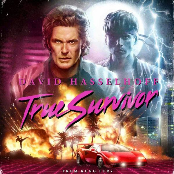 David Hasselhoff,Années 1980,affiche,Kung Fury,couverture de l'album