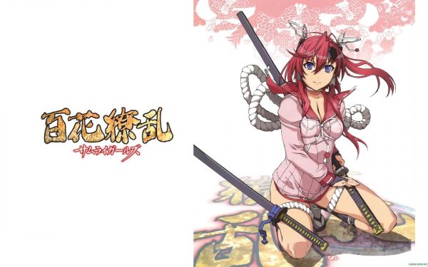 dibujo, ilustración, Anime, Chicas anime, dibujos animados, Hyakka Ryouran Samurai Chicas