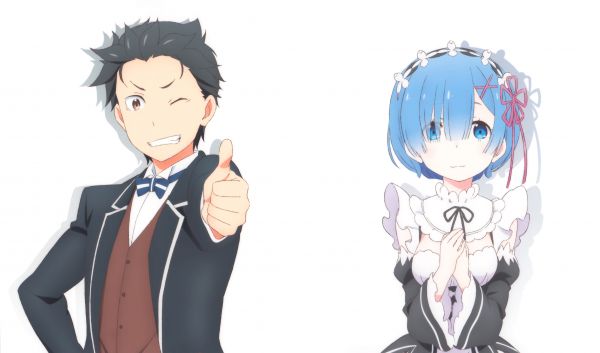 Re Zero Kara Hajimeru Isekai Seikatsu,Rem Re Zero,Natsuki Subaru,Anime Mädchen,Animejungen,blaue Augen