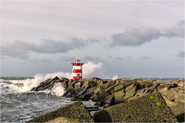 景观,波浪,灯塔,海景,风暴,高