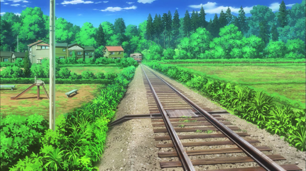 krajina,anime,príroda,Non Non Biyori,lúka,transport