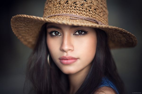 cara,mujer,modelo,retrato,sombrero,fotografía