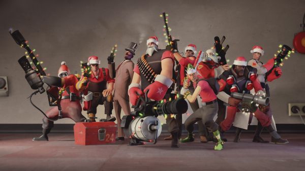 Разведчик TF2,Солдат TF2,Team Fortress 2,Рождество,Клапан,видео игры