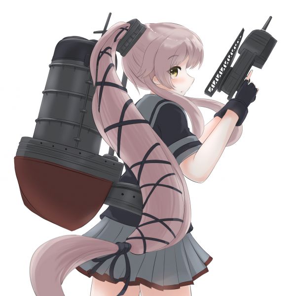 anime,Anime piger,Kantai Collection,Yura KanColle,hestehale,pink hår