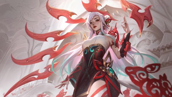 Liga dos lendários, arte digital, Riot Jogos, GZG, Mythmaker League of Legends, Irelia League of Legends