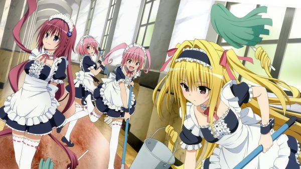 Anime,To Love ru,Momo Velia Deviluke,Nana Asta Deviluke,bóng tối vàng,hình minh họa