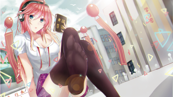 manga,Megurine Luka,Vocaloid,musik,headphone