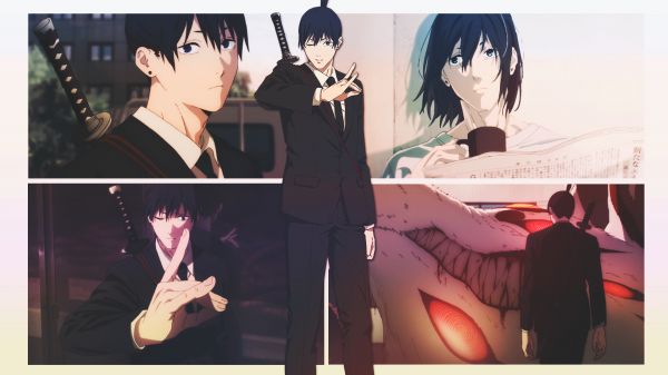 Anime,DinocoZero,Collage,Aki Hayakawa,Chainsaw Man,Animejungen