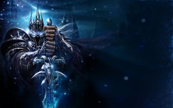 Warcraft,Lich King,sword,cold,eyes,fists