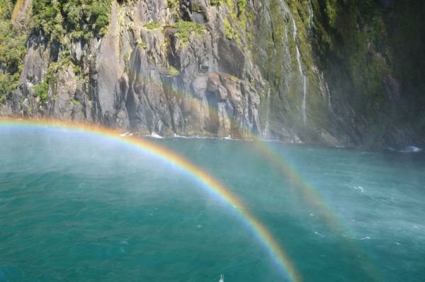 Milford Sound,nature,New Zealand,2048x1362 px,rainbows