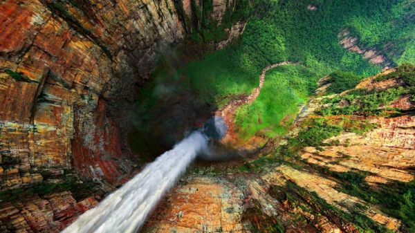 paysage,forêt,cascade,la nature,falaise,canyon