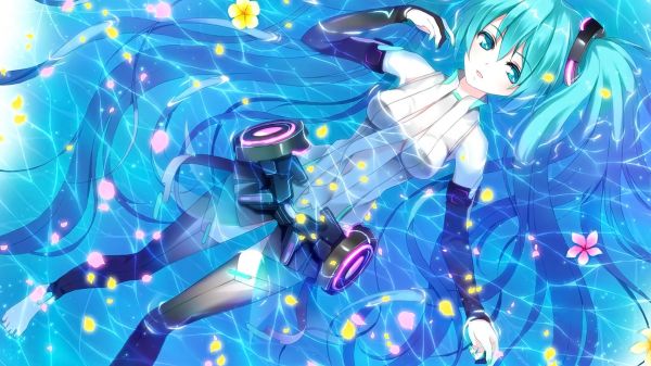 ilustrácie,anime,anime dievčatá,voda,Vocaloid,Hatsune Miku