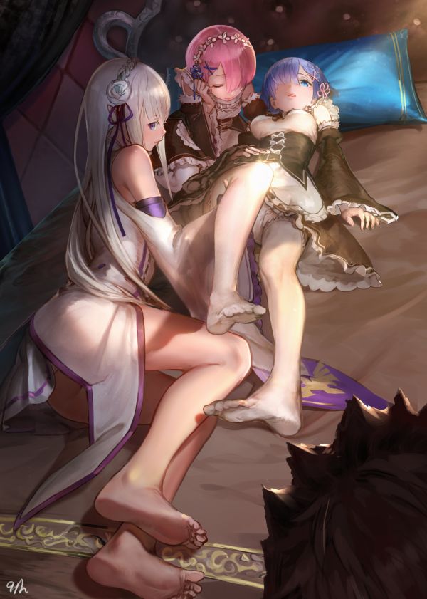 Rem Re Nol,Emilia Re Nol,Re Nol Kara Hajimeru Isekai Seikatsu,gadis anime,anime,Ram Re Nol