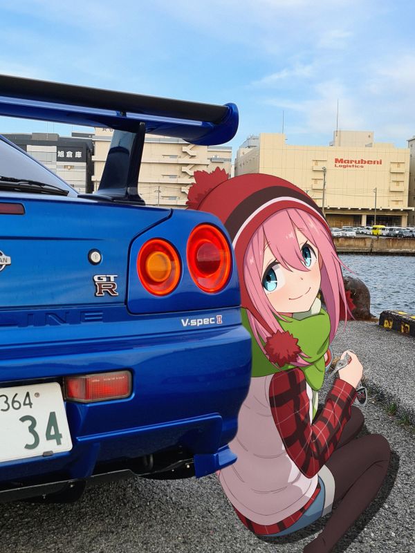 Nissan Skyline R34, anime jenter, japanske biler, jdmxanime, bil