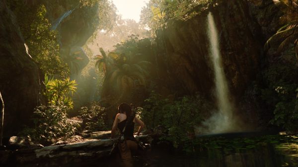 pădure,Shadow of the Tomb Raider,Lara Croft Tomb Raider,cascadă,girls with bows