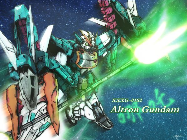 аниме,Мехи,Super Robot Taisen,Gundam,Мобильный костюм Gundam Wing,Altron Gundam