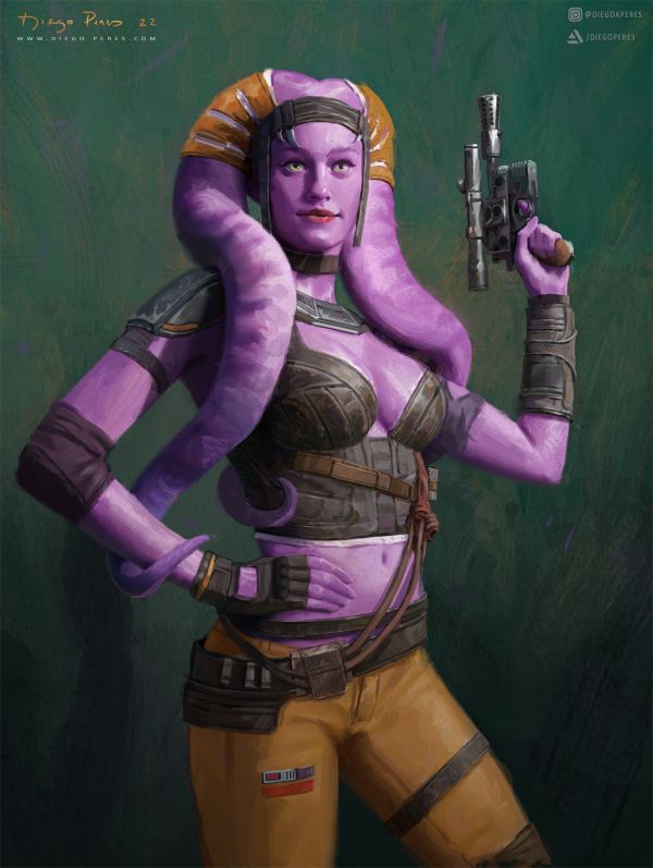 งานศิลปะ,ผู้หญิง,Twi lek,Star Wars,นิยายวิทยาศาสตร์,Science Fiction Women