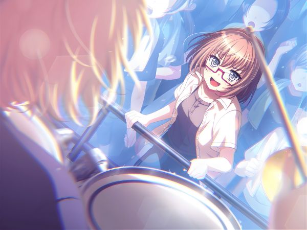 Anime,Filles anime,BanG Dream,Yamato Maya,cheveux courts,des lunettes