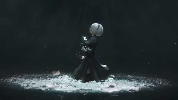 Nier Automata,2B Nier Automata,Pixiv,Resim,ay çiçeği,video oyunları