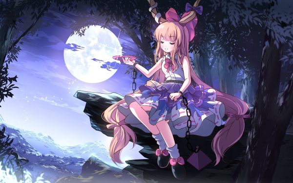 Illustration,Anime,Anime Mädchen,Touhou,Mond,Mythologie