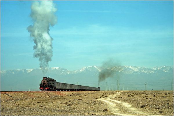 landschap,China,heuvel,hemel,rook,trein