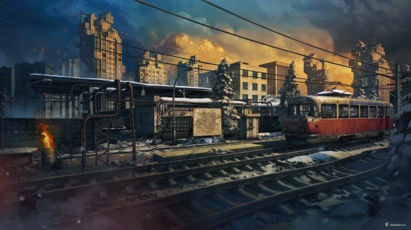 ATOM RPG,RPG,Trudograd,train,ruines,chemin de fer