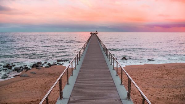 natureza,panorama,wooden walkway,horizonte,de praia,nuvens