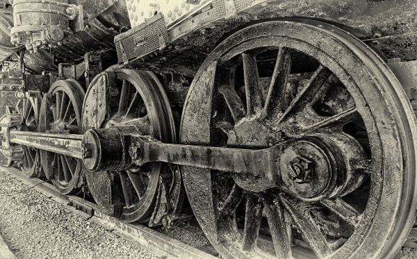 monochrome,train,history,metal,HDR,tire