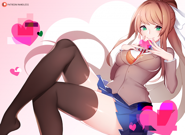 Doki Doki Literature Club, 애니메이션 소녀들, 시각 소설, Monika Doki Doki Literature Club